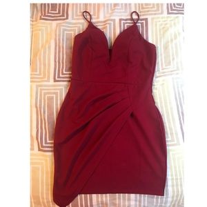 Red midi dress